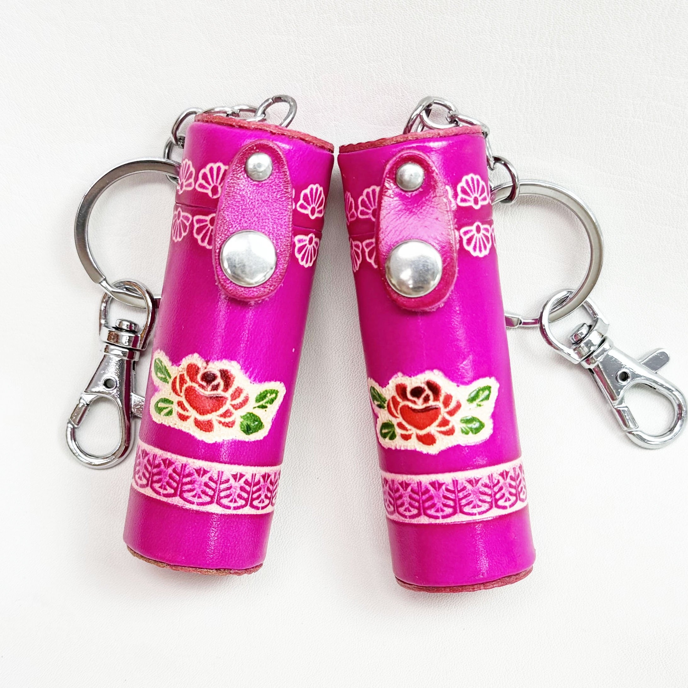 KC-011 Lipstick pouch Animal Genuine Leather Handmade Key chain Bag Charm Pendant Car Keyring Luxury Keychain