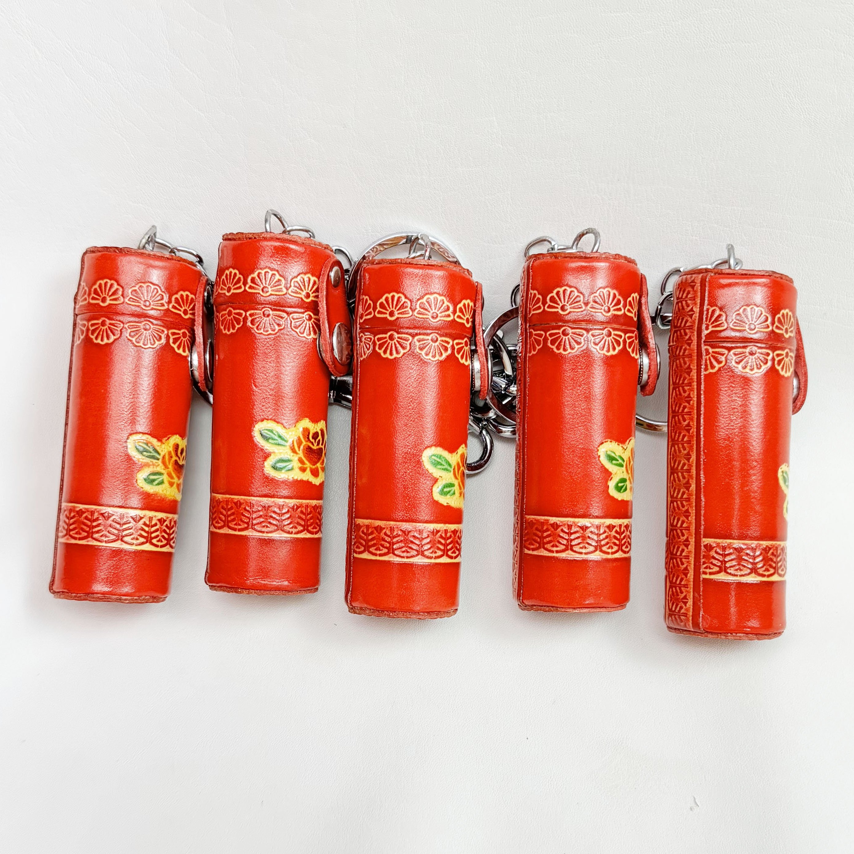 KC-011 Lipstick pouch Animal Genuine Leather Handmade Key chain Bag Charm Pendant Car Keyring Luxury Keychain