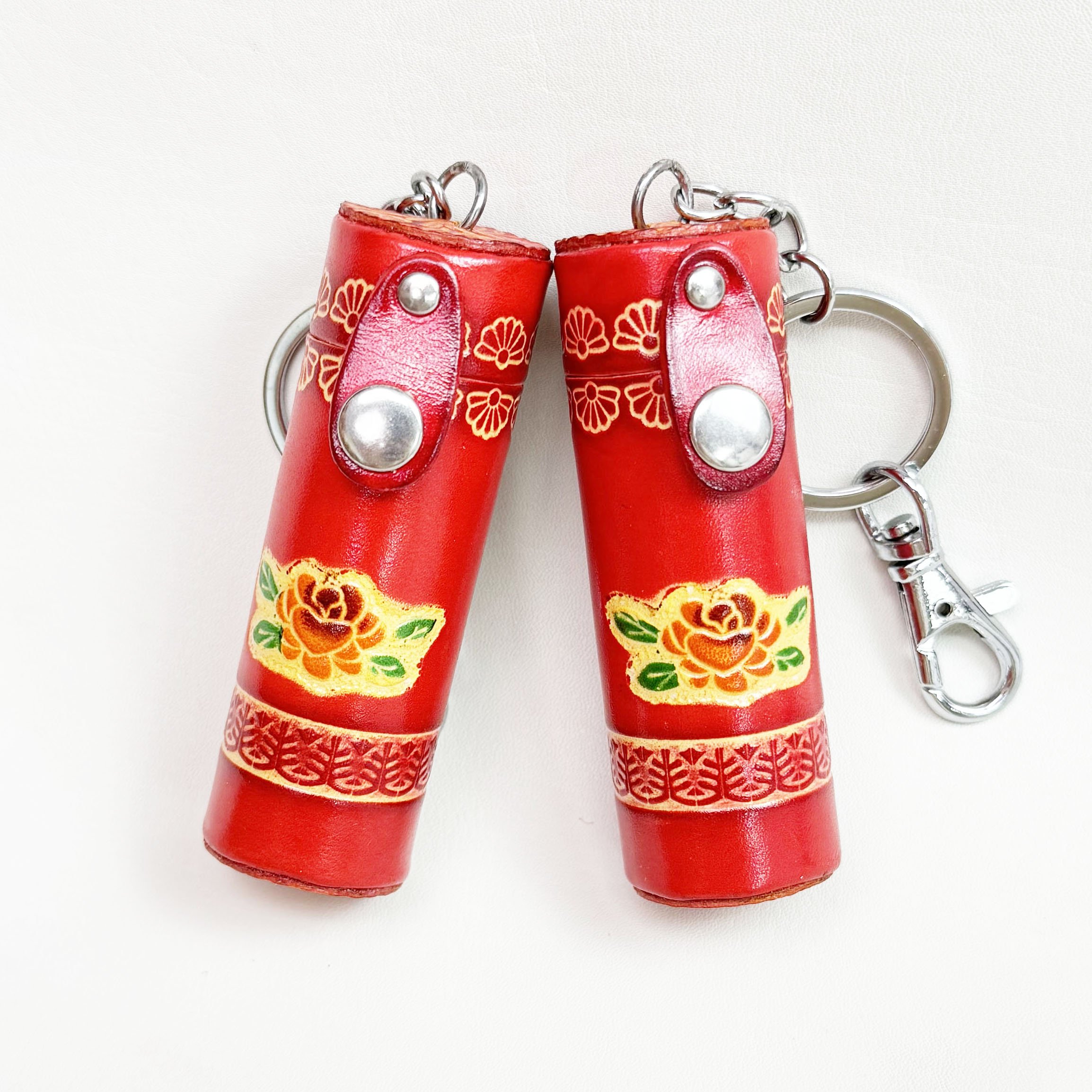 KC-011 Lipstick pouch Animal Genuine Leather Handmade Key chain Bag Charm Pendant Car Keyring Luxury Keychain