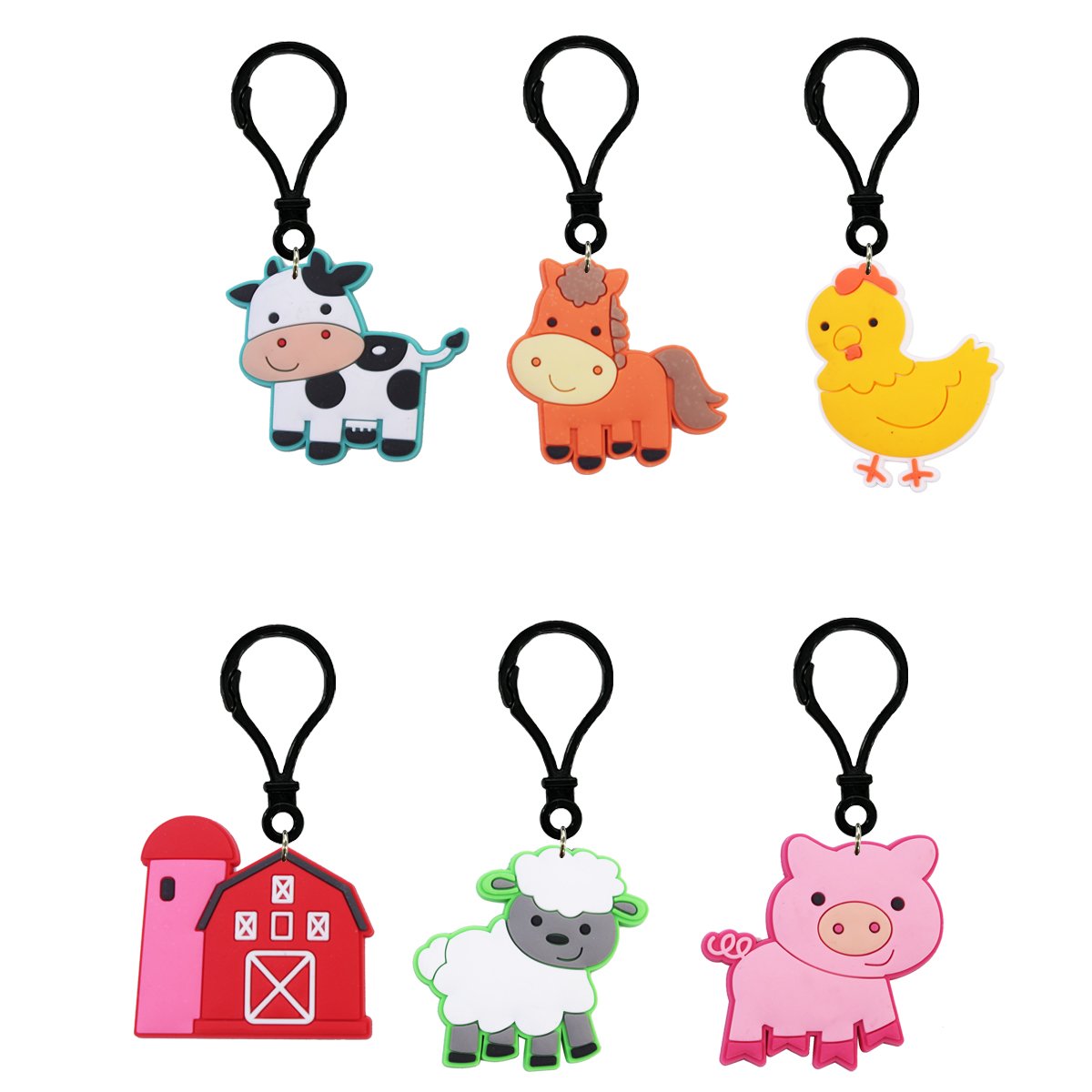 2024 New arrive PVC rubber store festival promotional gift key chains Wholesale cartoon Farm key ring custom design Bag pendant