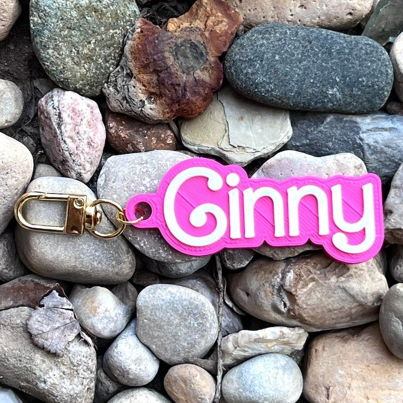 Wholesale Customized Letter Statement Name Pendant Keychain Diy Concave Convex Acrylic Keychain For Bag Key Promotion Gift