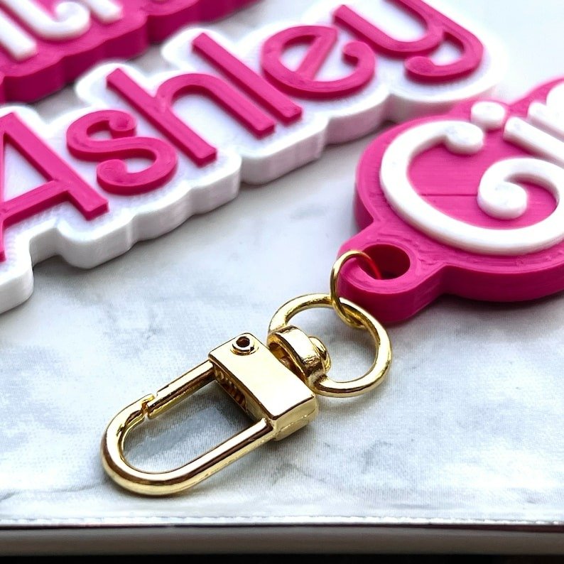 Wholesale Customized Letter Statement Name Pendant Keychain Diy Concave Convex Acrylic Keychain For Bag Key Promotion Gift