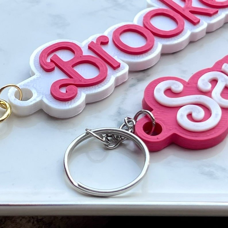 Wholesale Customized Letter Statement Name Pendant Keychain Diy Concave Convex Acrylic Keychain For Bag Key Promotion Gift