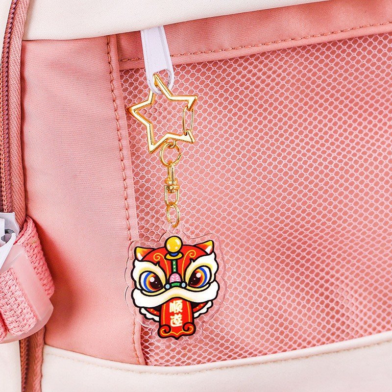 Wholesale China NEW Year Printed Cute Custom Acrylic Charm Plastic Acrylic Sublimation Keychain Acrylic Key Chain Pendant Gift