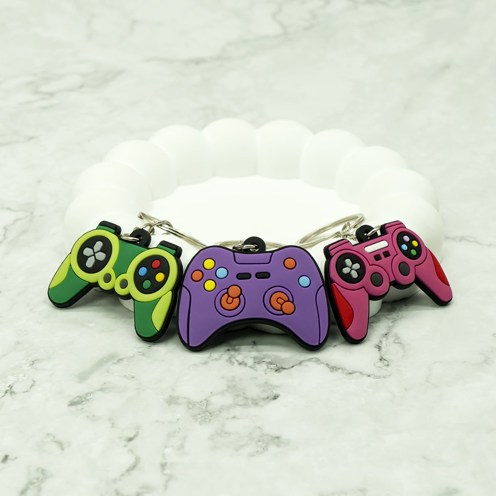 pvc keychain gamepad cartoon figure keyrings magic key chains cute key holder fit kids children bag trinket custom wholesale