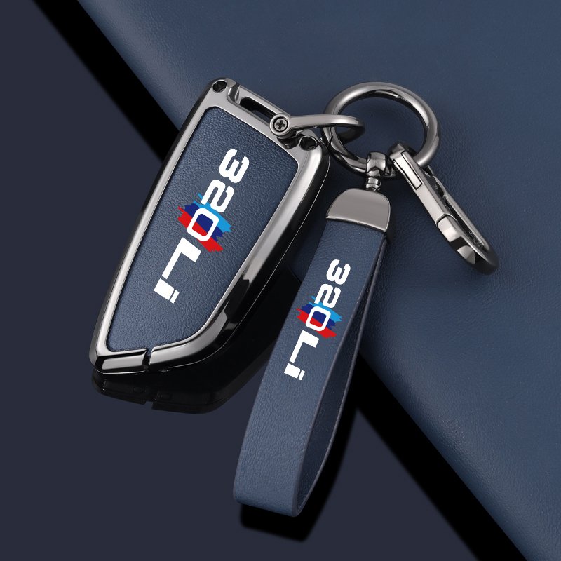 Hot sale for BMW 320li CAR key cover 2013 to 2023 model 3 series metallic leather bag automobile key fob case protector shell