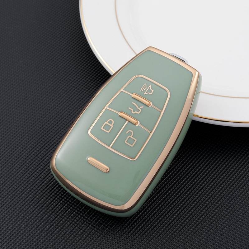 TPU Car Smart Key Case Cover Bag Fob Holder for BAIC X65 EU5 D50 BJ40 DJ80 Key Protector Accessories gold/black key cover