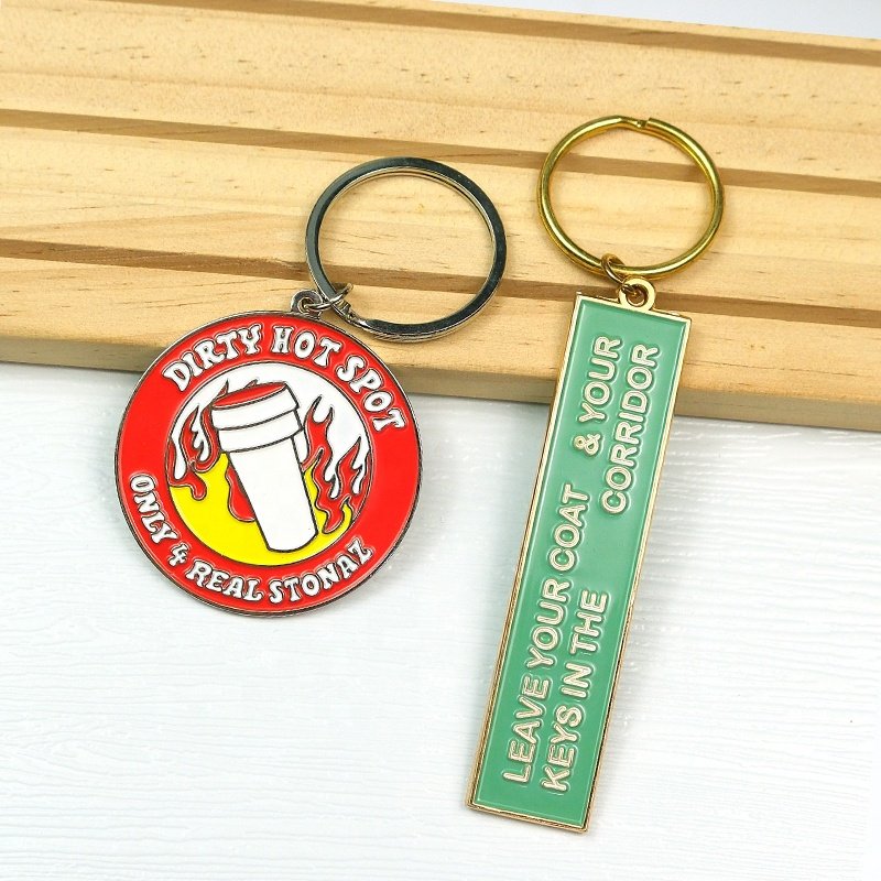 Custom Logo 3D Keychain Key Chains Holder Stainless Steel Plant Keyrings Wholesale Enamel Metal Keychains