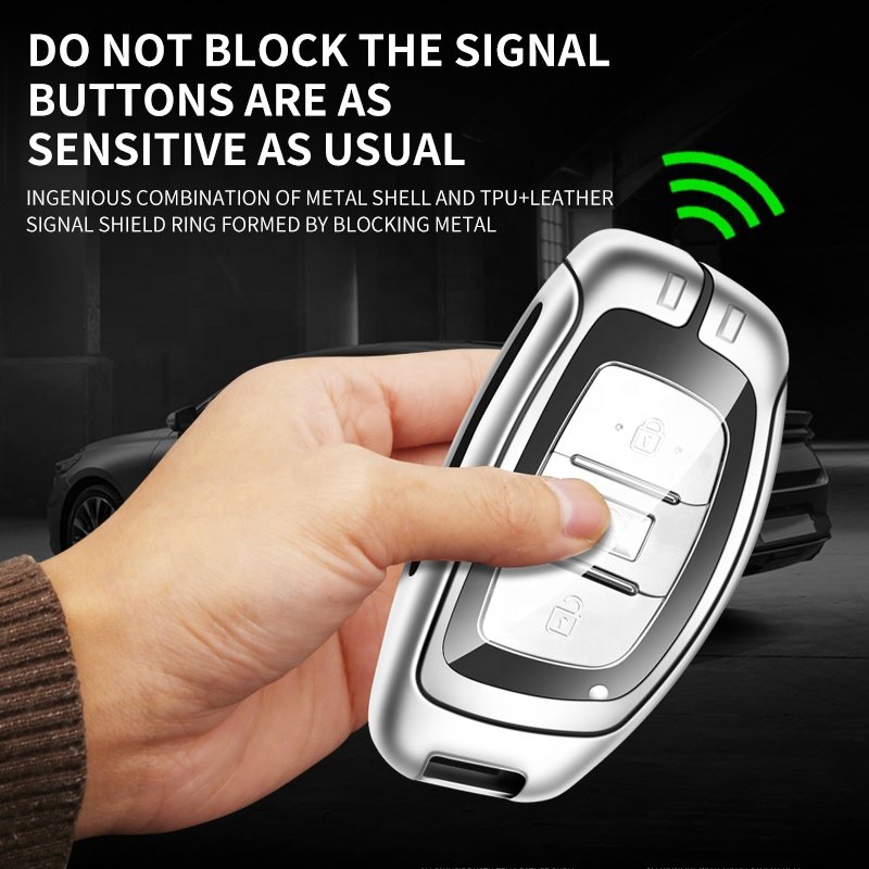 For Hyundai Elantra Remote Sonata 2024 Metal Leather Key Cover For Car