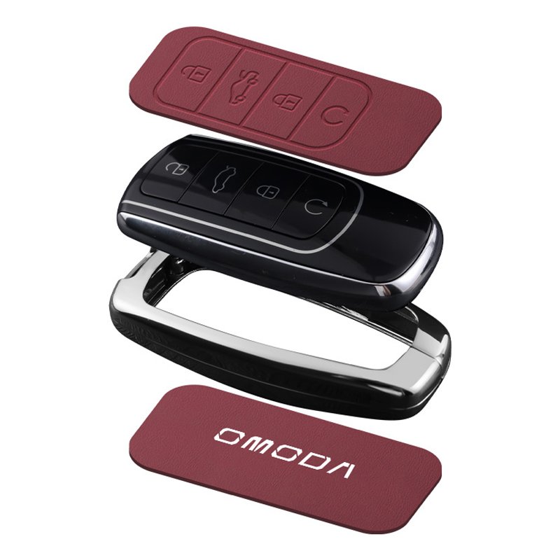 Suitable for Chery OMODA car key cover leather metal bag automobile remote key cover protector shell