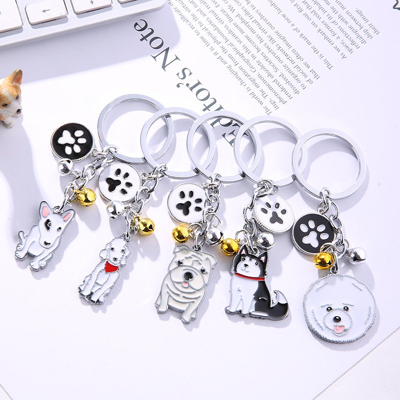 Creative Fashion Pet Memorial Bag Accessories Custom Keychain Metal Keychain Zinc Alloy 3D Dog Keychain