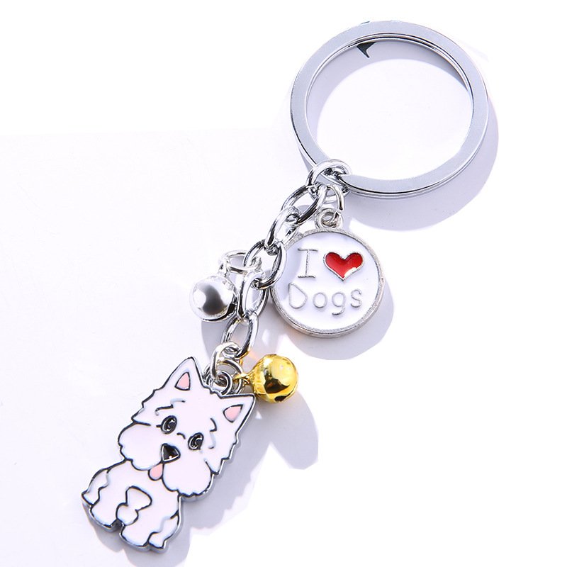 Creative Fashion Pet Memorial Bag Accessories Custom Keychain Metal Keychain Zinc Alloy 3D Dog Keychain