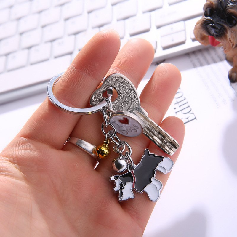 Creative Fashion Pet Memorial Bag Accessories Custom Keychain Metal Keychain Zinc Alloy 3D Dog Keychain