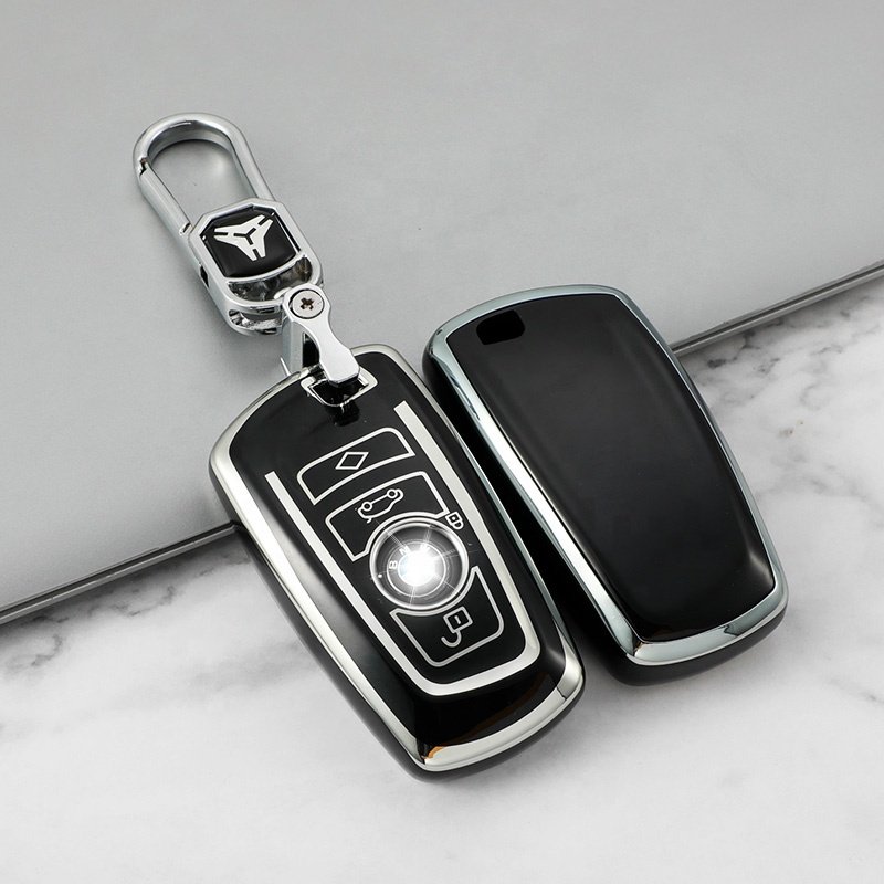 Advanced Soft TPU Key Fob Cover 360 Degree Protection Car Key with keychain Accessories for BMW 3 4 5 6 Series X3