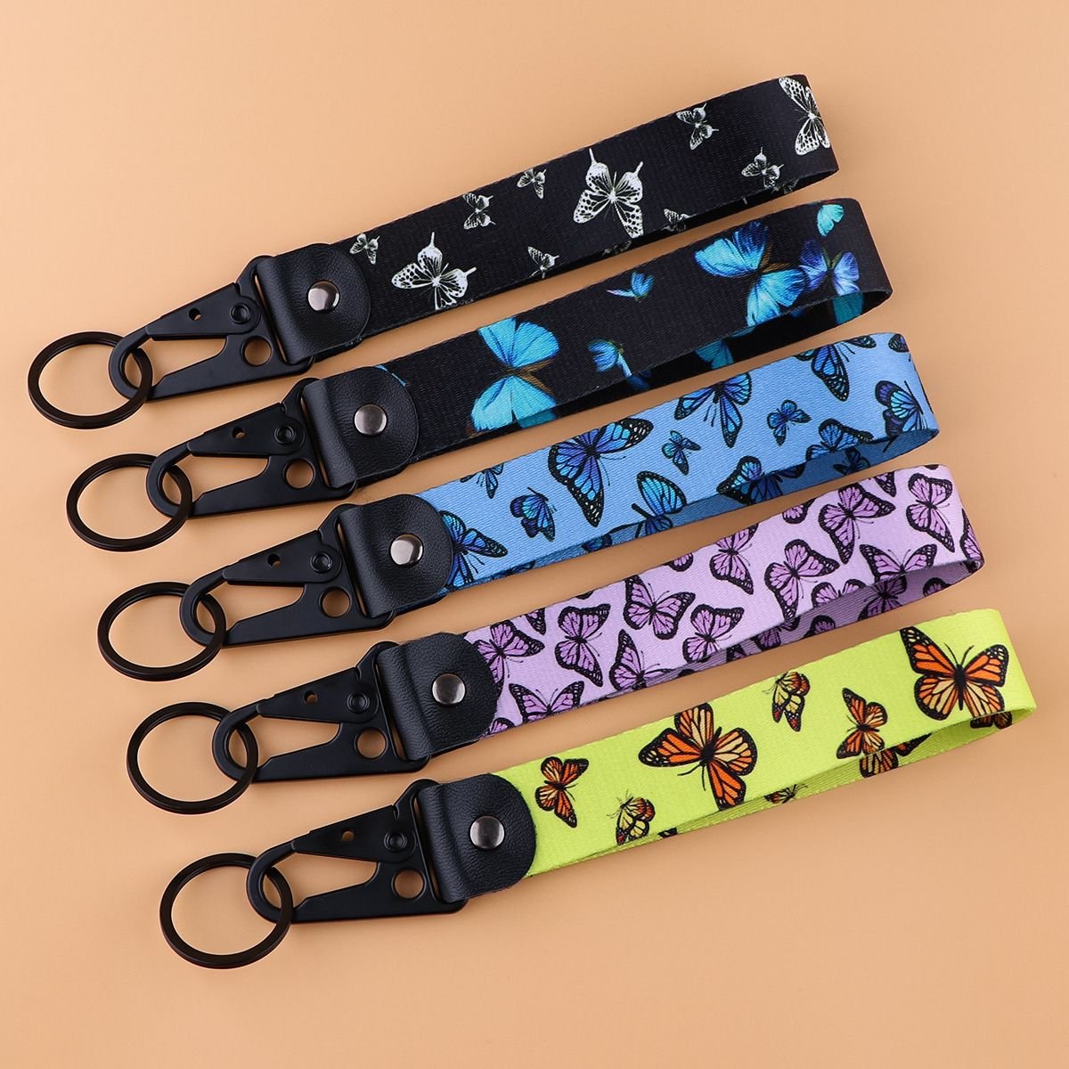 Hot selling butterfly alloy eagle beak keychain pendant eagle beak car keychain chain rope leather metal hanging accessories