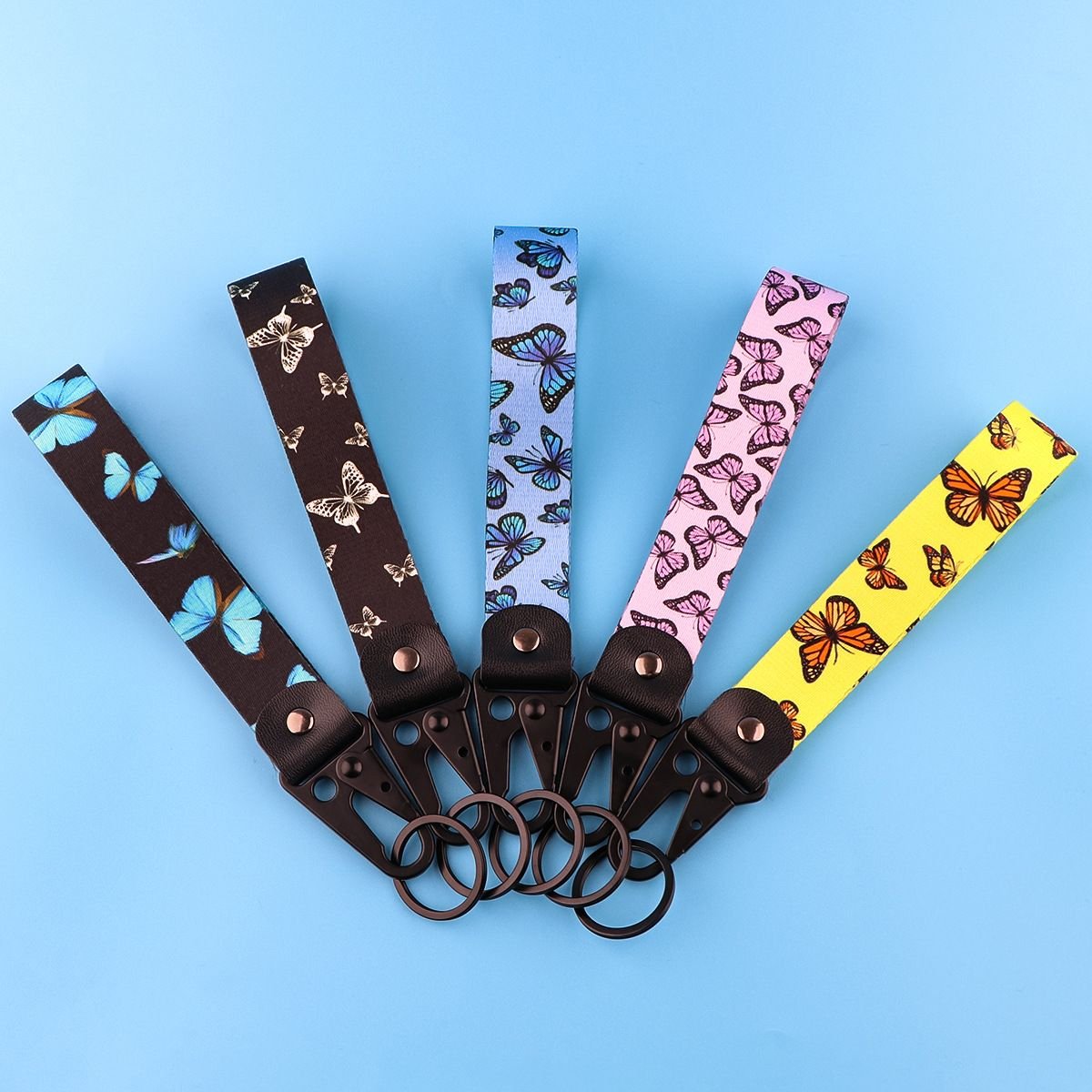 Hot selling butterfly alloy eagle beak keychain pendant eagle beak car keychain chain rope leather metal hanging accessories