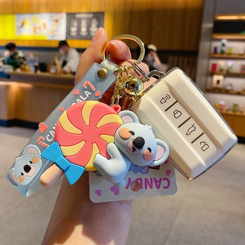 3D Koala Keychain Pendant PVC and Metal for Car Key and Ladies' Bag Decoration Cartoon Koala Party Gift