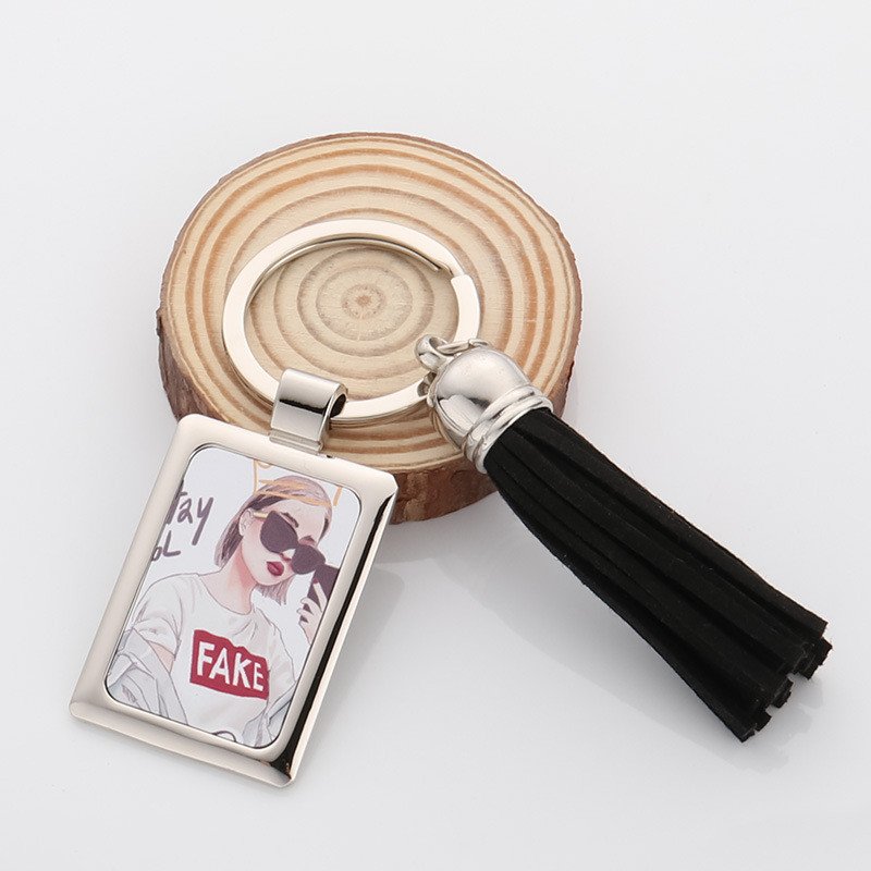 Wholesale Custom Stainless Steel Mini Photo Frame Film Album Keychain With Tassel