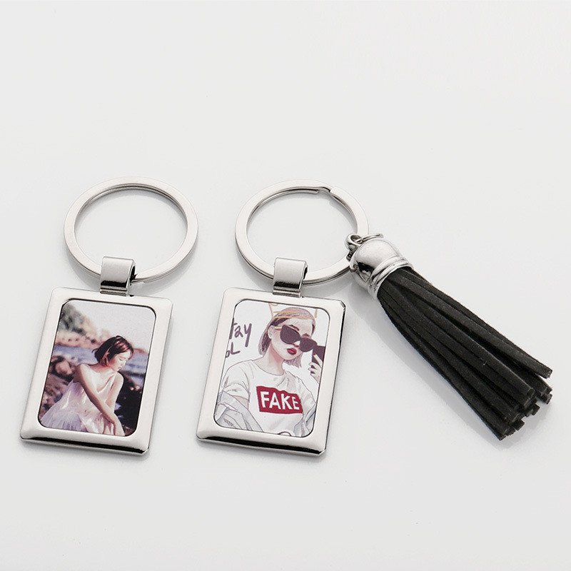 Wholesale Custom Stainless Steel Mini Photo Frame Film Album Keychain With Tassel
