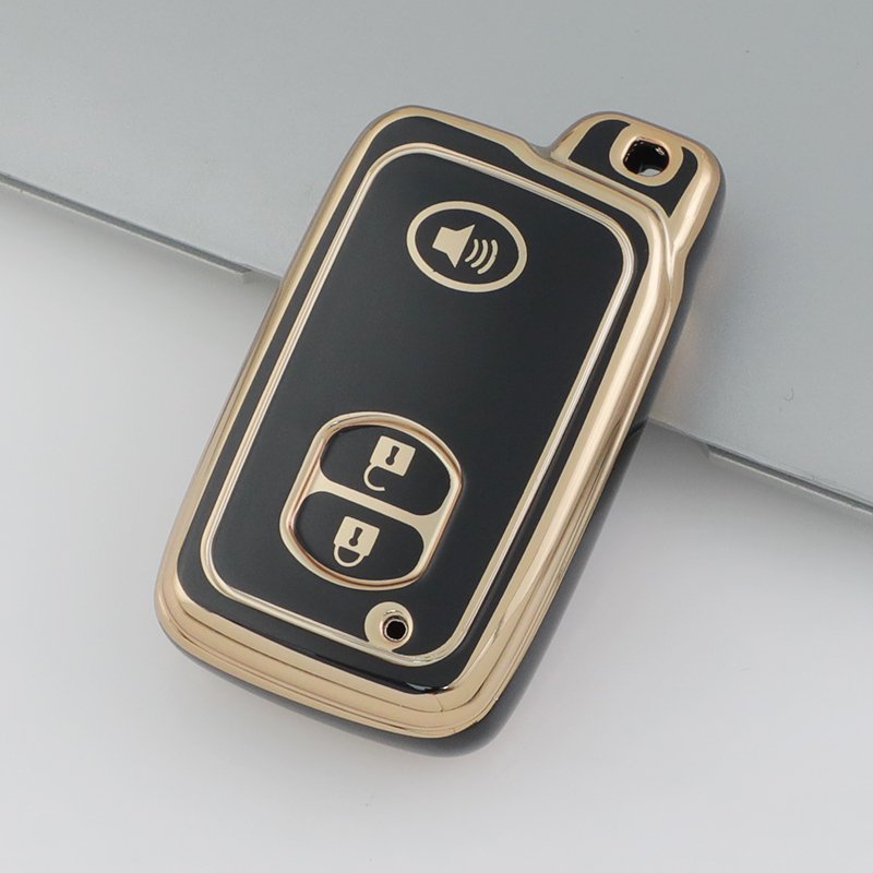 Gold Edge TPU Car Key Cover Accessories with Keychain For Toyota Avensis Land Cruiser Prado 150 TPU Car Key case Cover