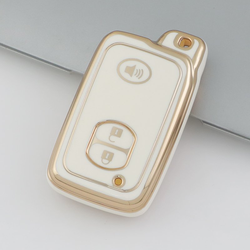 Gold Edge TPU Car Key Cover Accessories with Keychain For Toyota Avensis Land Cruiser Prado 150 TPU Car Key case Cover