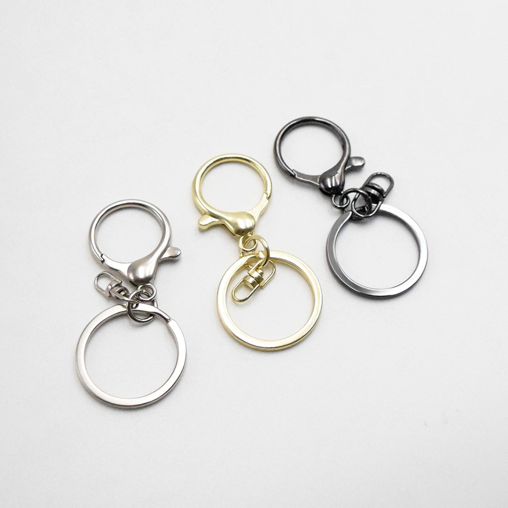 Ex-factory Price Zinc Alloy Key Chain with Spring Hook and roundlobster clasp DIY Key Ring Keychain accessories
