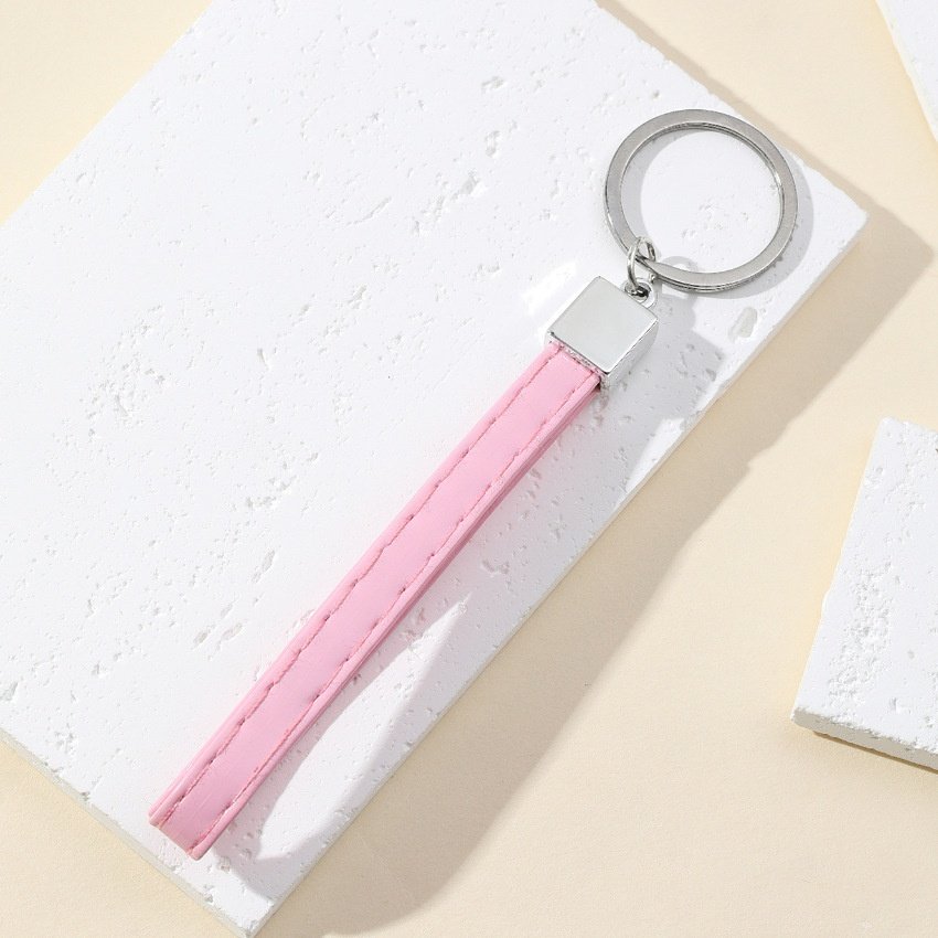 Simple Stylish Female Creative Keychain with Enamel Printing Braided Metal Car Key Pendant Popular Light Keychain Accessories