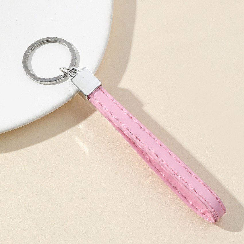Simple Stylish Female Creative Keychain with Enamel Printing Braided Metal Car Key Pendant Popular Light Keychain Accessories