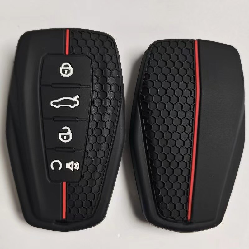 Fashion Car Key Case Great Grip Protective Silicone Smart 4 Buttons Car Key Cover Case for GEELY