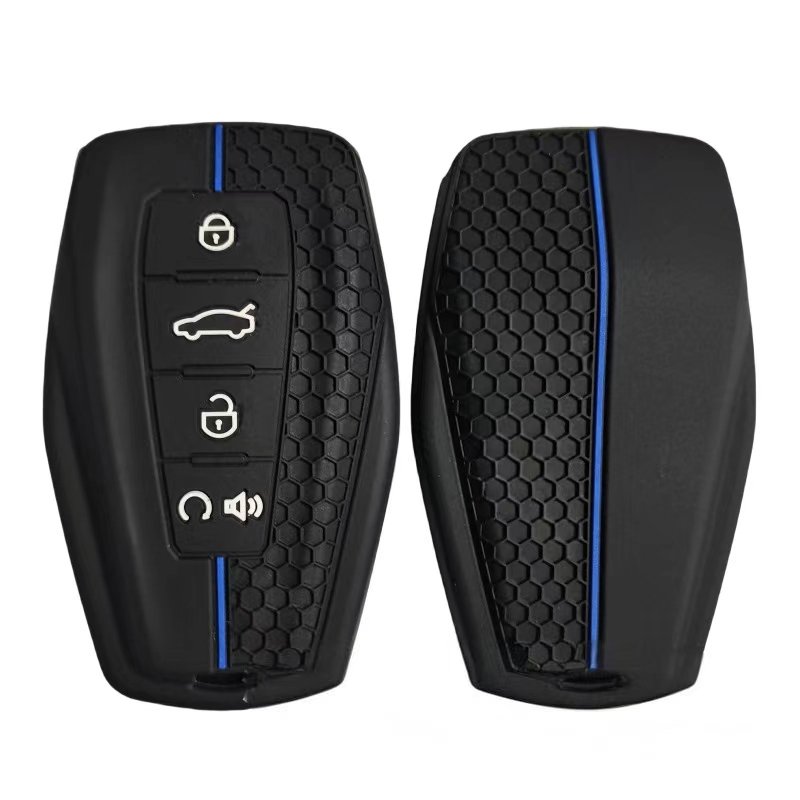 Fashion Car Key Case Great Grip Protective Silicone Smart 4 Buttons Car Key Cover Case for GEELY
