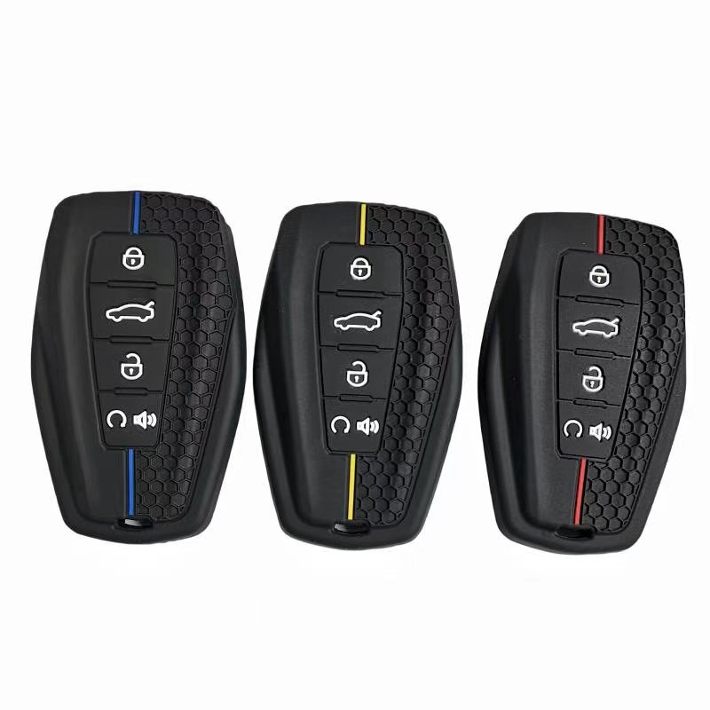 Fashion Car Key Case Great Grip Protective Silicone Smart 4 Buttons Car Key Cover Case for GEELY