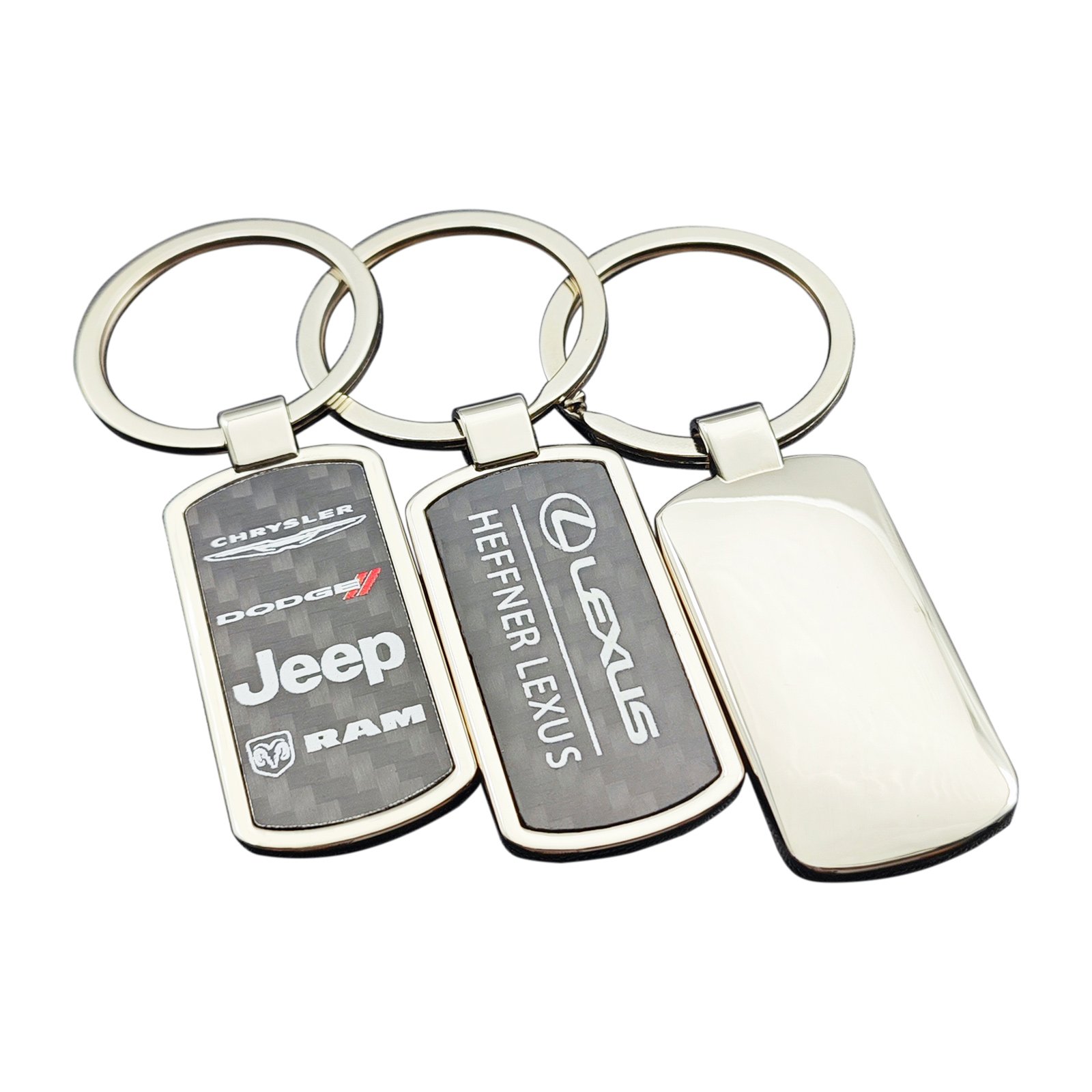 Wholesale Customize UV printing logo Keychain Luxury Designer Sublimation Blank Custom Style Car Metal Carbon Fiber Keychain