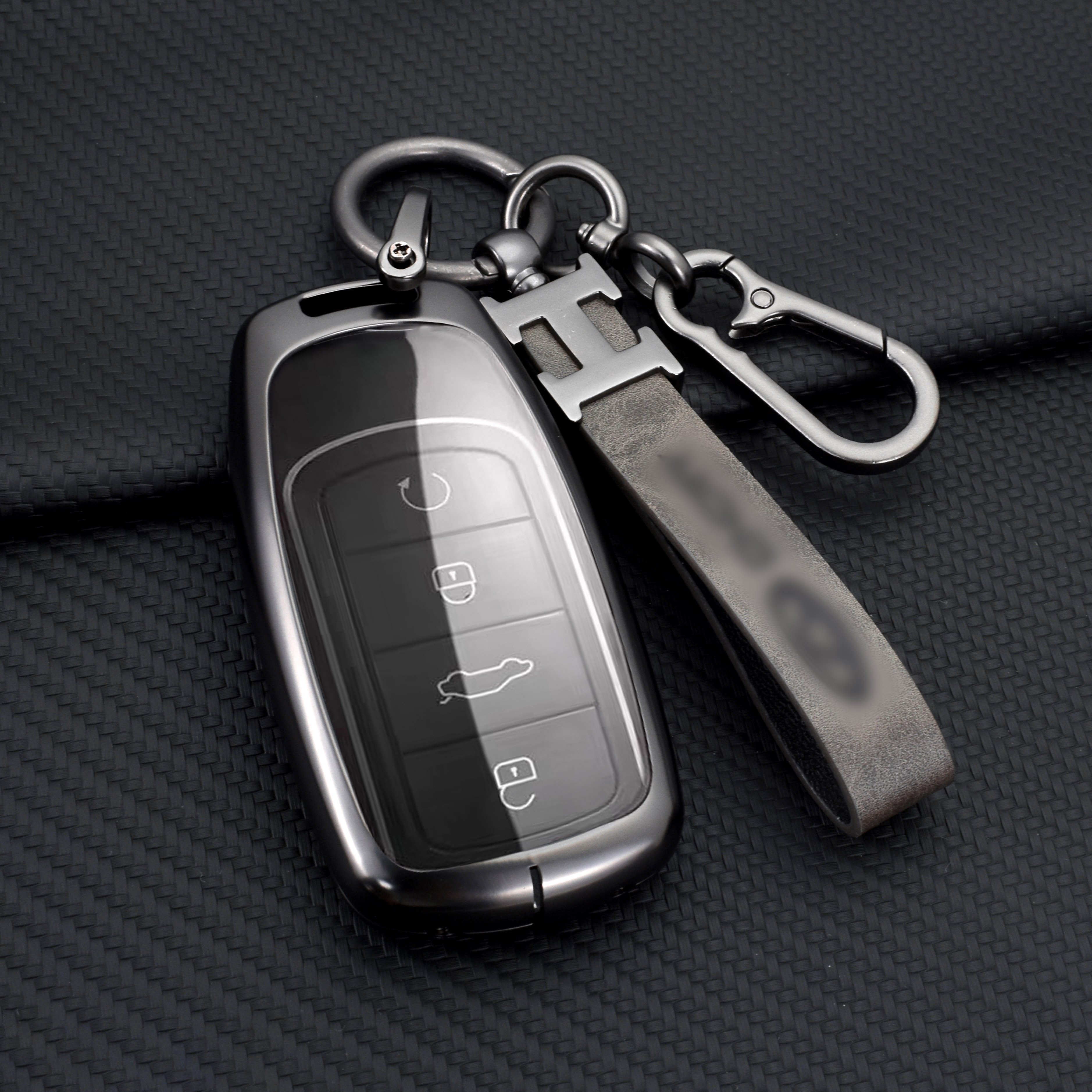 DM Zinc Alloy Leather Smart Car Key Case Cover For Chery Tiggo 7 Tiggo 8 Pro 8 PLUS Arrizo 5 Remote Keychain Accessories