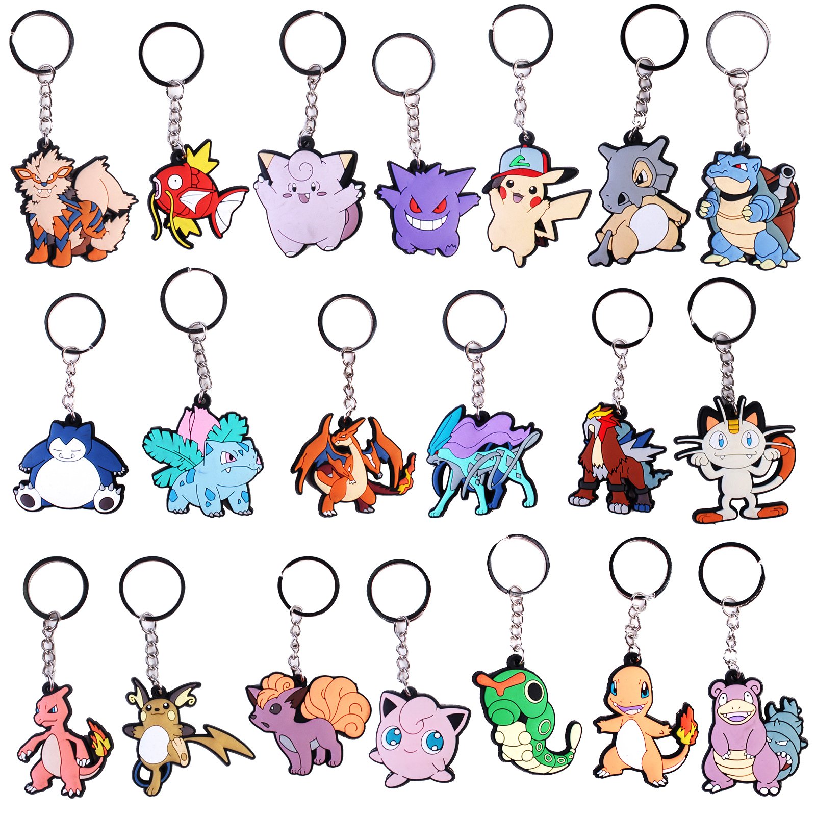 cartoon animal PVC keychain keyring Pocket Monster keychain Key chain car key pendant bag wallet belt accessories Wholesale