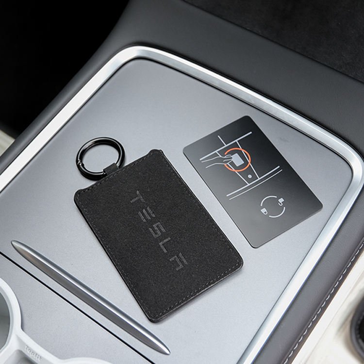 Key Card Holder for Tesla Model 3 Y S X Cybertruck Black Leather Tesla Key Card Cover Case Protector Car Accessories