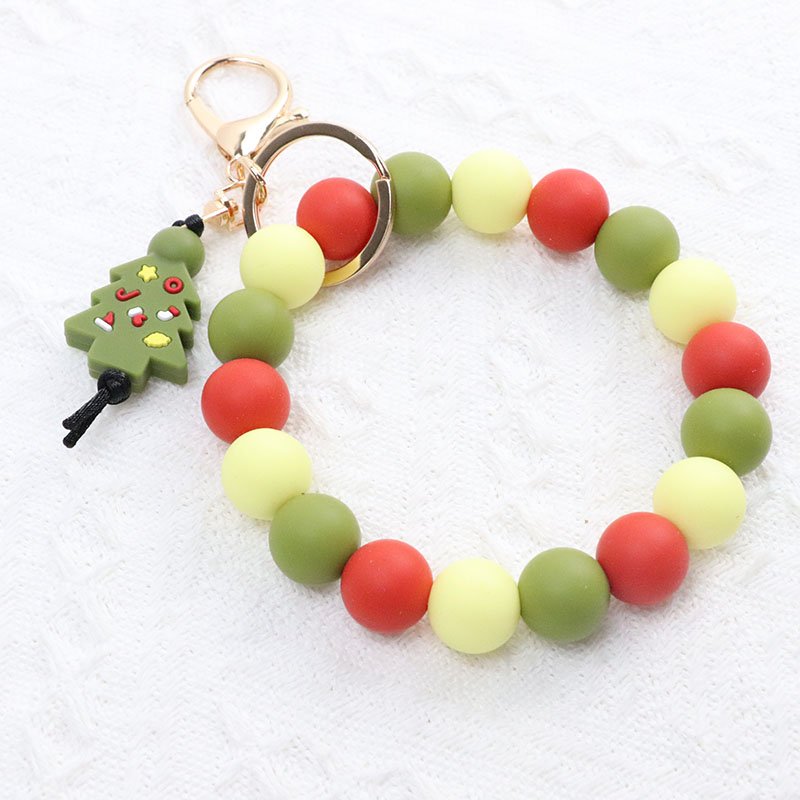 Christmas Gifts Festive Style New Arrival Key Ring Accessories Car Decoration Wedding Presents Silicone Bracelet Key Chain