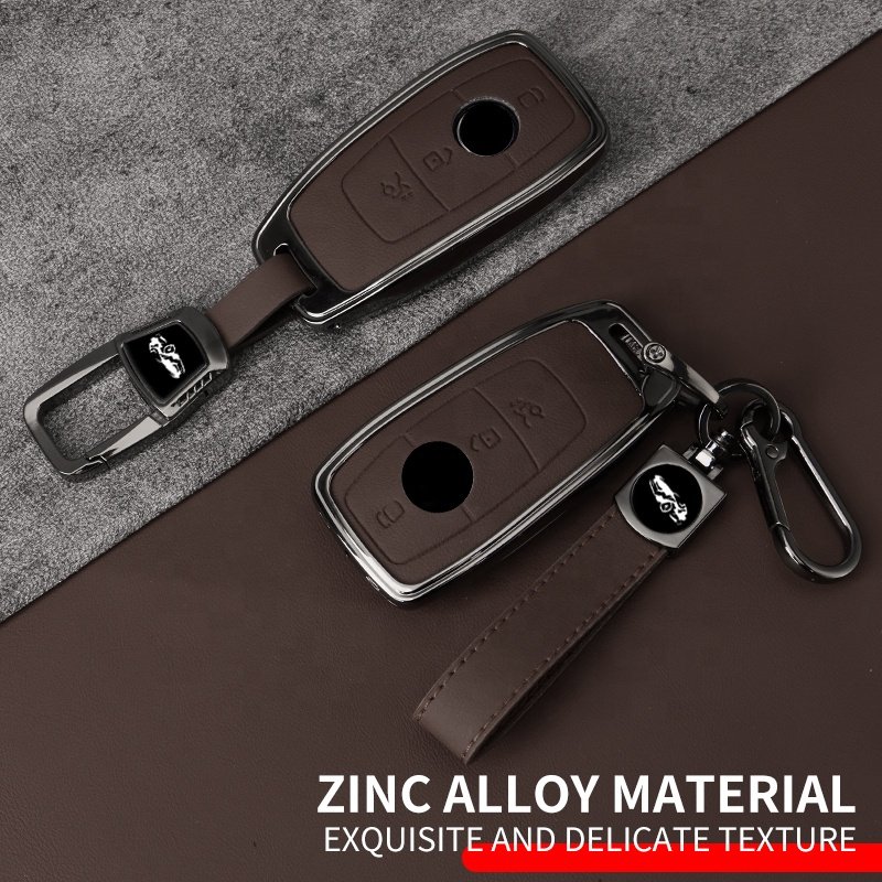 New Metal Car Key Case For Benz Car key cover with key chain shell Accessories Car Cover