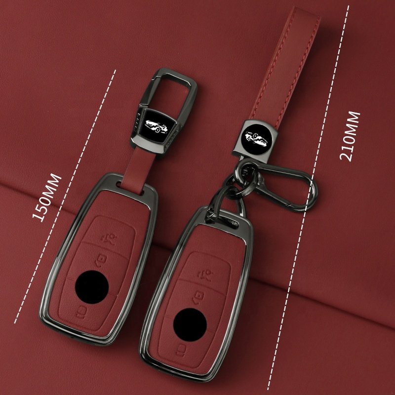 New Metal Car Key Case For Benz Car key cover with key chain shell Accessories Car Cover