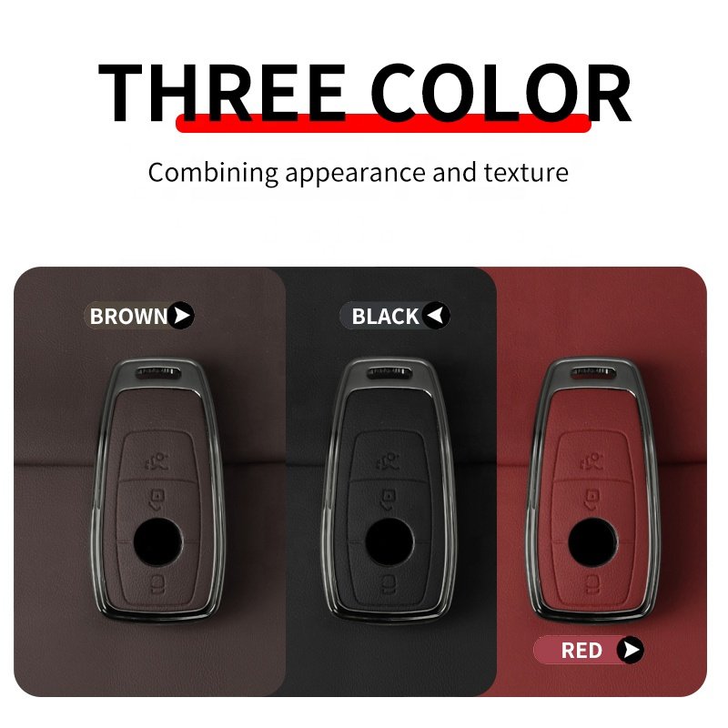 New Metal Car Key Case For Benz Car key cover with key chain shell Accessories Car Cover