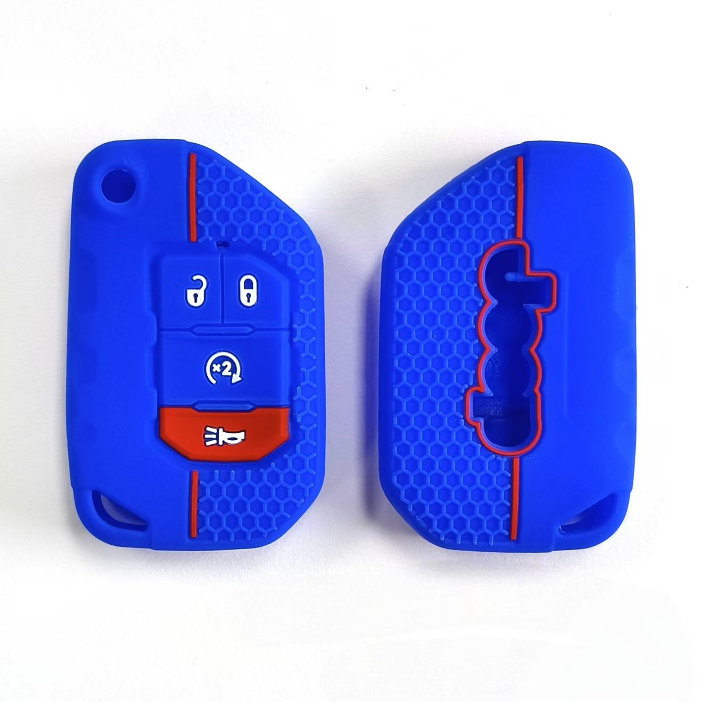 Fashion Design Fold Silicone Car key Case Smart 4 Button with grid for Jeep Wrangler
