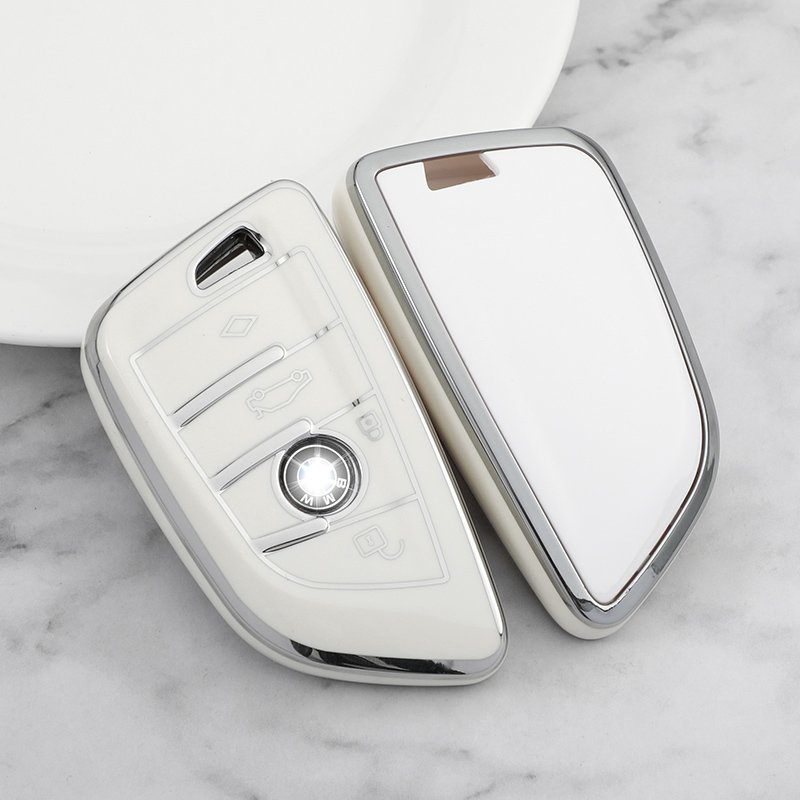 Luxury Silver Edge Car Accessories Soft TPU Car Key Case For BMW 2 5 6 7 Series X1 X2 X3 X5 X6 class Car Key Cover