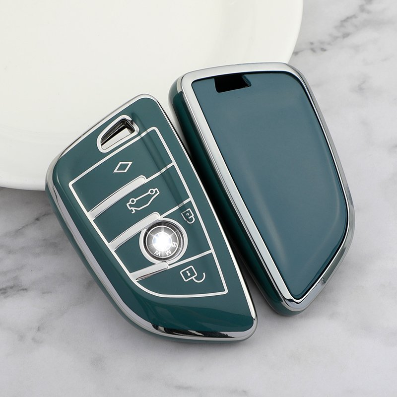 Luxury Silver Edge Car Accessories Soft TPU Car Key Case For BMW 2 5 6 7 Series X1 X2 X3 X5 X6 class Car Key Cover