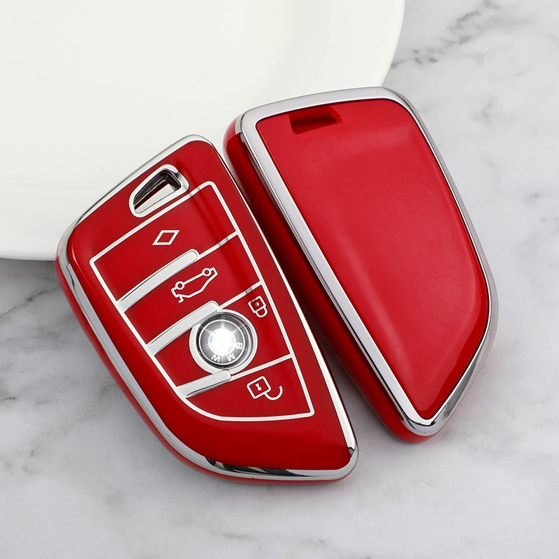 Luxury Silver Edge Car Accessories Soft TPU Car Key Case For BMW 2 5 6 7 Series X1 X2 X3 X5 X6 class Car Key Cover