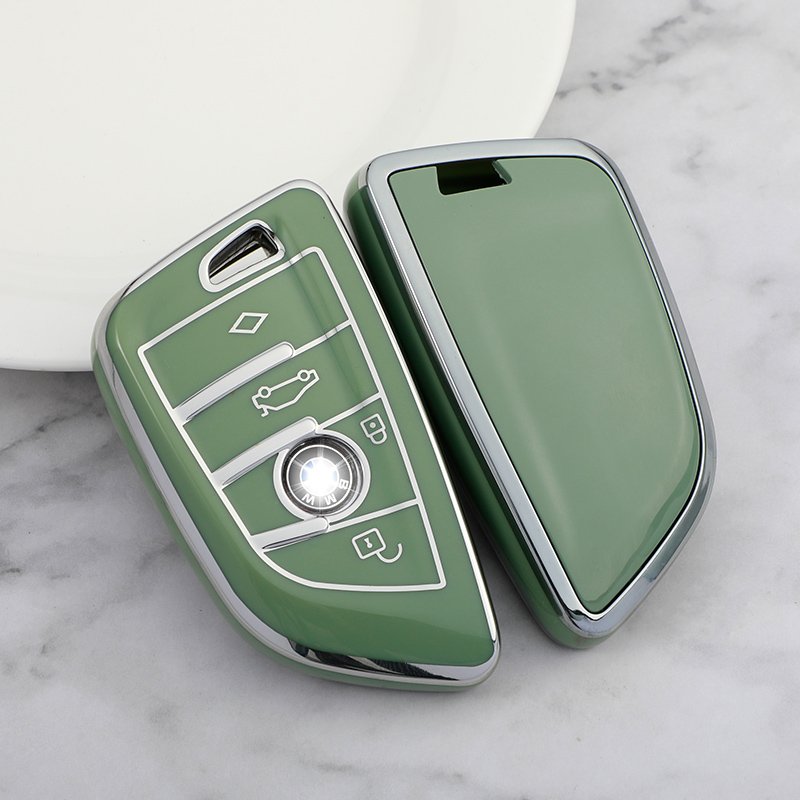 Luxury Silver Edge Car Accessories Soft TPU Car Key Case For BMW 2 5 6 7 Series X1 X2 X3 X5 X6 class Car Key Cover
