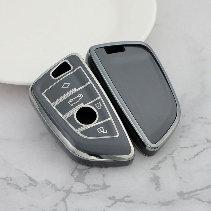 Luxury Silver Edge Car Accessories Soft TPU Car Key Case For BMW 2 5 6 7 Series X1 X2 X3 X5 X6 class Car Key Cover