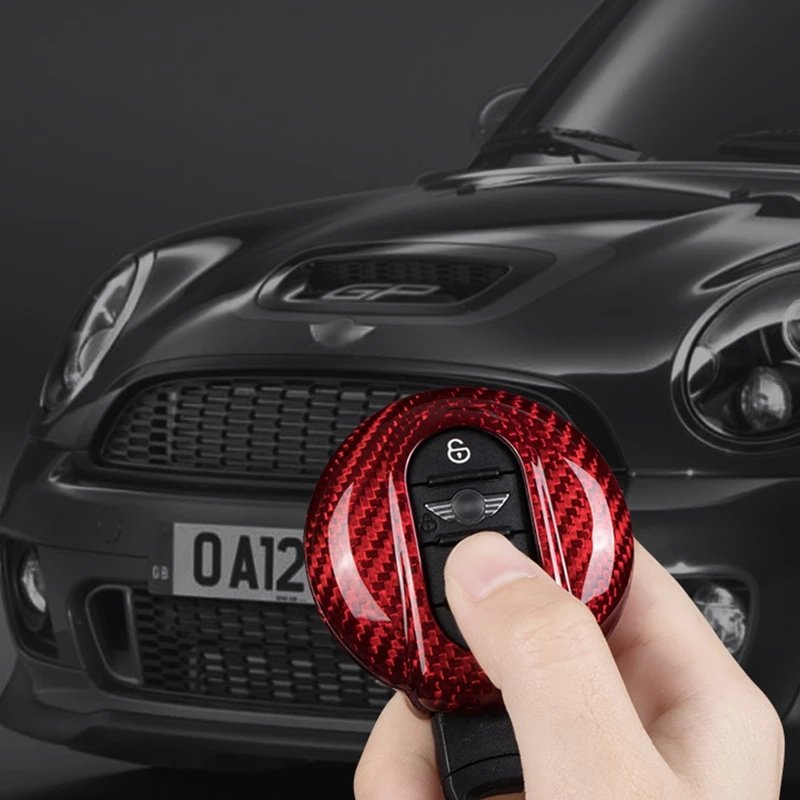 Car accessories wholesale modified real carbon fiber cubierta de la llave del coche car key case cover for BMW MINI F54 F55 F56