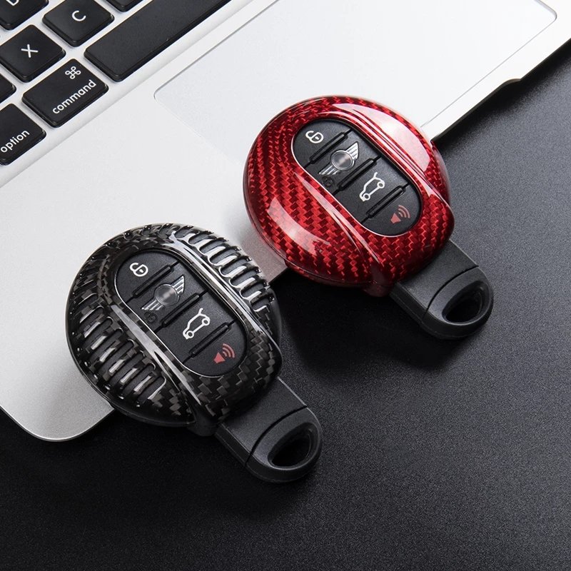 Car accessories wholesale modified real carbon fiber cubierta de la llave del coche car key case cover for BMW MINI F54 F55 F56