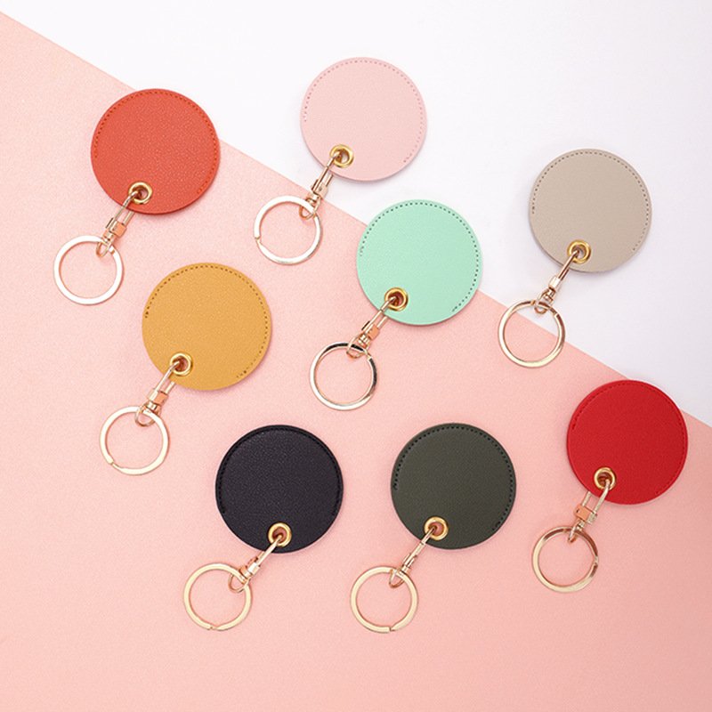 Wholesale Existing Styles Cute Access Card Cover Keychain With Key Ring PU Leather Cover Case For Airtags