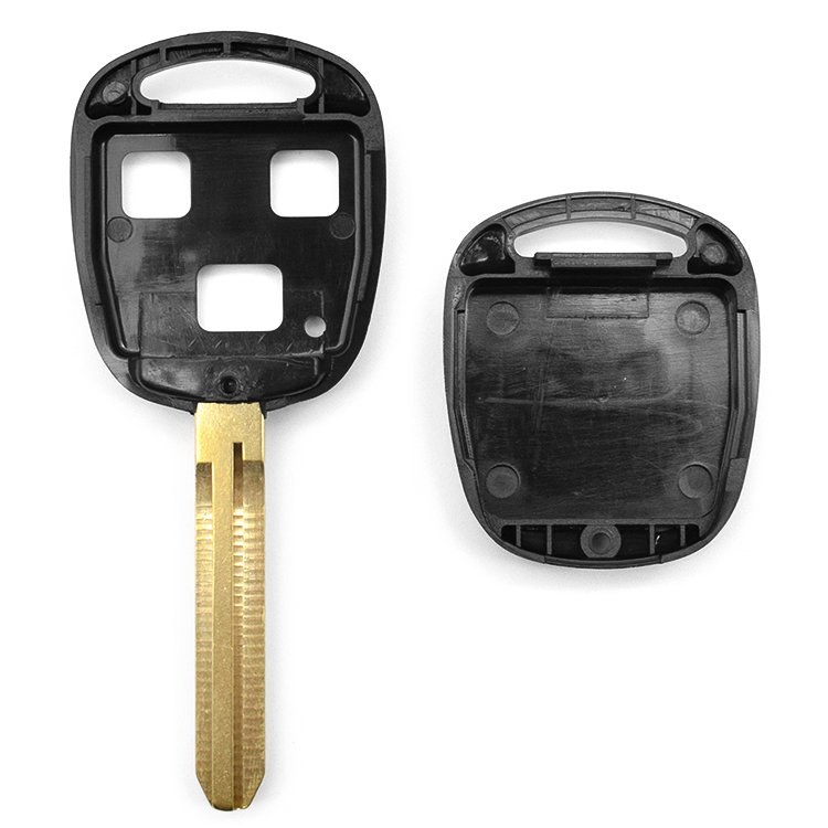 Topbest Remote Car Key Shell Case 3 BTN For T-oyota Yaris Prado Tarago C-amry Corolla TOY43 Blade Vehicle Keys