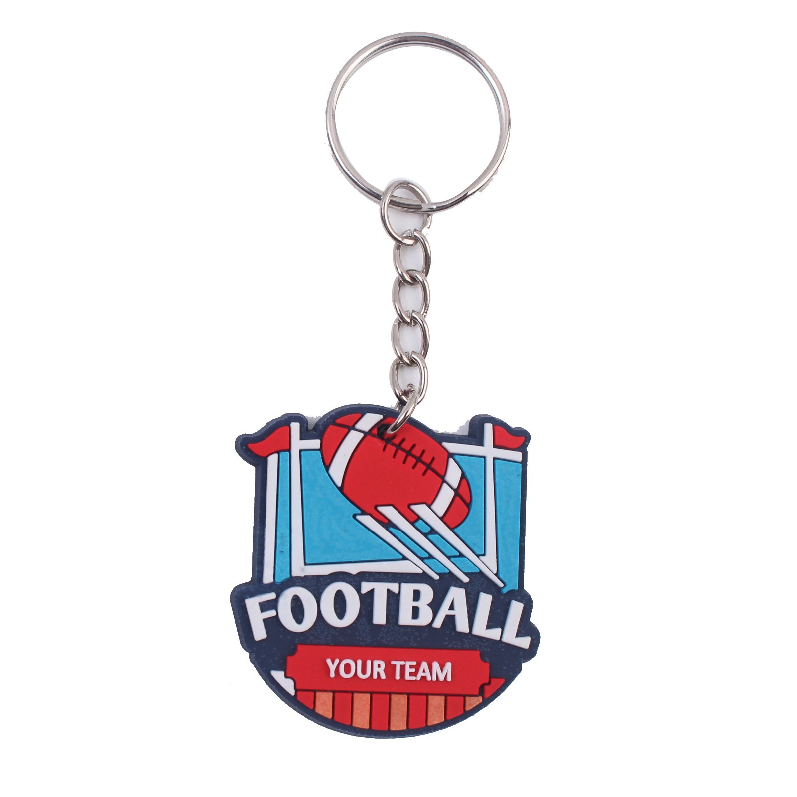 2024 New Arrival Baseball America Football PVC 2D Key Chains Wholesale Promotion Sale Bag Accessories Custom LOGO Key chain Ring